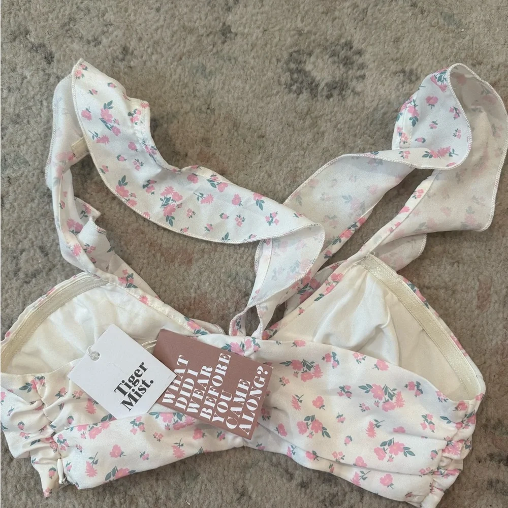 Floral Print Crop Top Tiger Mist New with Tags - Picture 3 of 4